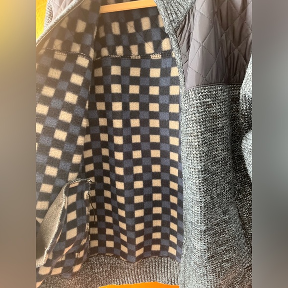 Mens Knitted Regular Fit Full Zip Sweater with Soft Brushed Flannel Lining - Picture 8 of 11